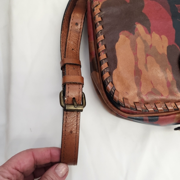 Patricia Nash Rosa Square Flap Saddle Parisian Cameo Leather Bag And Wallet - Picture 14 of 16